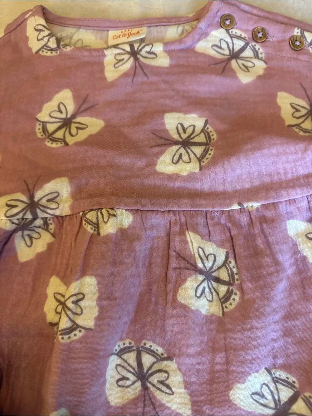 Cat & Jack Mauve Pink Butterfly Top and Bloomers Set